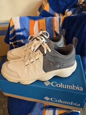 Columbia White and Gray Trail Running Shoes